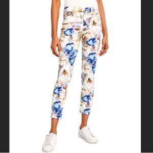 Jen 7 by 7 For All Mankind Ankle Floral Cropped Skinny Jean Size 6
